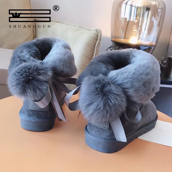 shuanggun new brand natural sheepskin boots for women 100% real wool inside lady winter warm leather snow boots, Black
shuanggun new brand natural sheepskin boots for women 100% real wool inside lady winter warm leather snow boots, Black