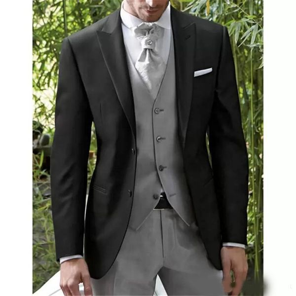2020 fashion black groom tuxedos peak lapel slim fit mens wedding tuxedos excellent man jacket blazer 3 piece suit(jacket+pants+vest+tie, Black;gray
2020 fashion black groom tuxedos peak lapel slim fit mens wedding tuxedos excellent man jacket blazer 3 piece suit(jacket+pants+vest+tie, Black;gray