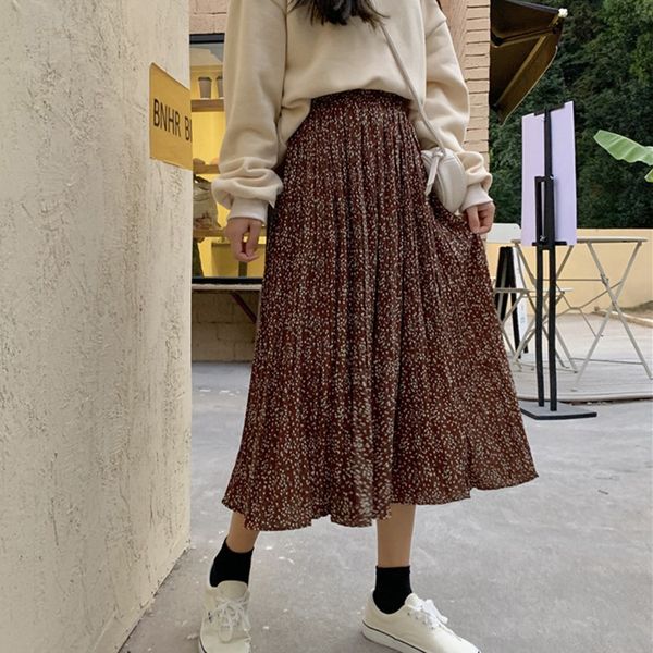 vintage skirt literary style casual floral print skirts womens sweet elastic waist pleated skirt faldas mujer moda, Black
vintage skirt literary style casual floral print skirts womens sweet elastic waist pleated skirt faldas mujer moda, Black