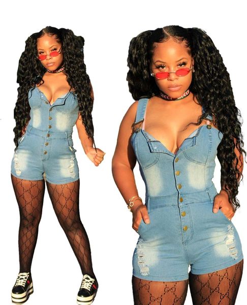 Summer Women Jeans Overalls Light Blue Fashion Straps Buttons Denim Jumpsuits Shorts with Pockets Girls Rompers Jeans Real Picture
Summer Women Jeans Overalls Light Blue Fashion Straps Buttons Denim Jumpsuits Shorts with Pockets Girls Rompers Jeans Real Picture