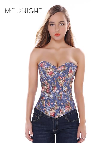 moonight women corset lace up floral print costume steampunk gothic blue bustier top, Black;white
moonight women corset lace up floral print costume steampunk gothic blue bustier top, Black;white