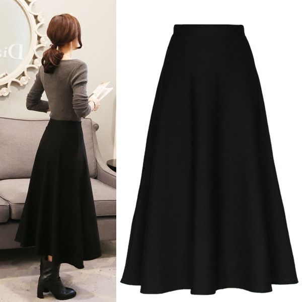 skirts women spring autumn 2 colors solid color elegant a line high waist big size slim was thin long jupe femme mz1209, Black
skirts women spring autumn 2 colors solid color elegant a line high waist big size slim was thin long jupe femme mz1209, Black