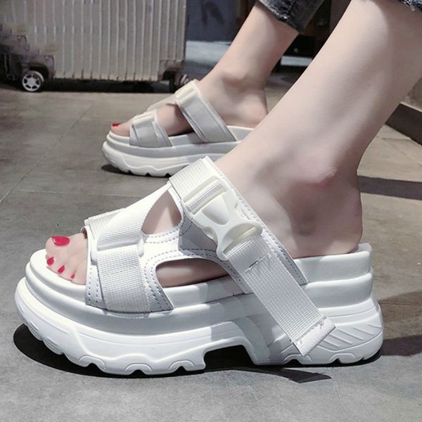 7.5cm Platform Slippers Women Wedge Heels Shoes Women Buckle Leather Summer Sandals Woman Flip Flops, Black
7.5cm Platform Slippers Women Wedge Heels Shoes Women Buckle Leather Summer Sandals Woman Flip Flops, Black