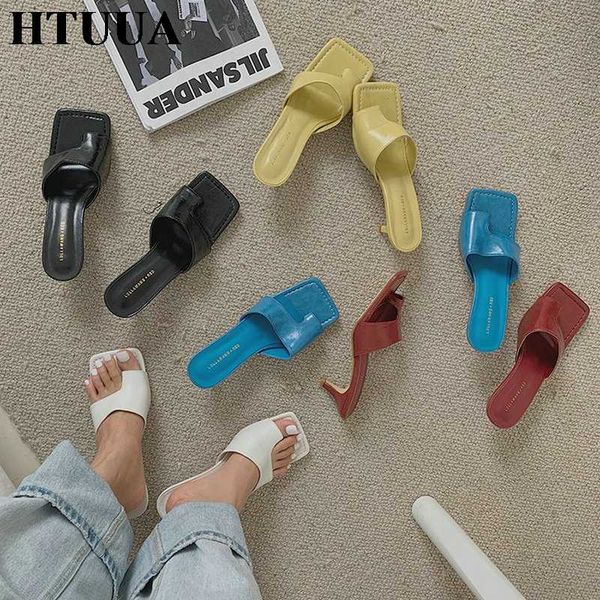 htuua design summer sandal women kitten heel slippers fashion square open toe slides beach shoes woman sx4112, Black
htuua design summer sandal women kitten heel slippers fashion square open toe slides beach shoes woman sx4112, Black