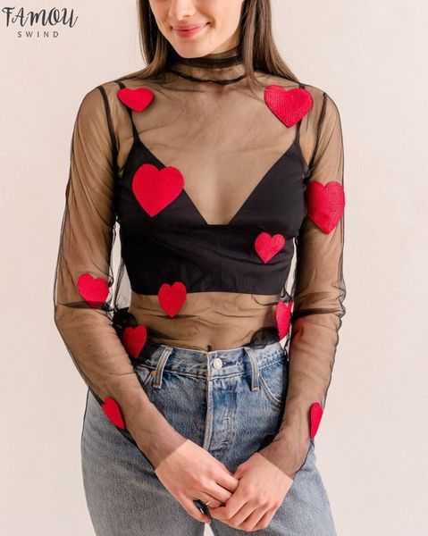 womens long sleeve love heart t shirt see through transparent mesh ladies streetwear turtleneck t shirts tee beach .xl, White
womens long sleeve love heart t shirt see through transparent mesh ladies streetwear turtleneck t shirts tee beach .xl, White