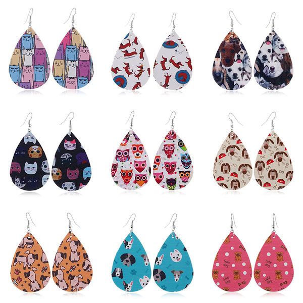 fashion pu leather earrings printed animal dog cat pattern dangle waterdrop ear hook earring two-sided ear drop women designer jewelry gift, Silver
fashion pu leather earrings printed animal dog cat pattern dangle waterdrop ear hook earring two-sided ear drop women designer jewelry gift, Silver