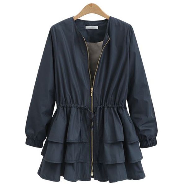 emitiral autumn winter women jacket long sleeves elastic waist belt female coat layered casual loose outerwear, Black;brown
emitiral autumn winter women jacket long sleeves elastic waist belt female coat layered casual loose outerwear, Black;brown
