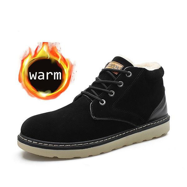 2019 winter warm suede leather ankle snow men boots shoes with fur plush autumn male casual boot sneakers, Black
2019 winter warm suede leather ankle snow men boots shoes with fur plush autumn male casual boot sneakers, Black