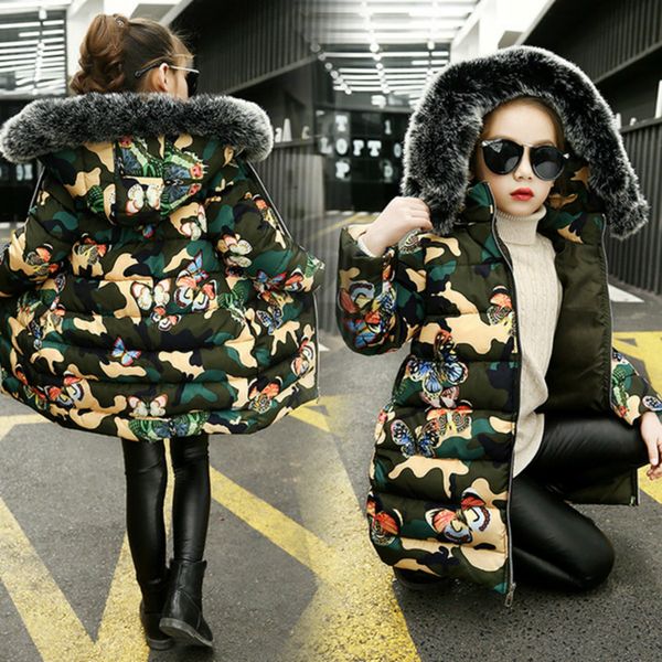 2019 girls winter new cotton jackets children fashion fur collar coats girl thickening hooded warm butterfly jacket kids clothes, Blue;gray 
2019 girls winter new cotton jackets children fashion fur collar coats girl thickening hooded warm butterfly jacket kids clothes, Blue;gray