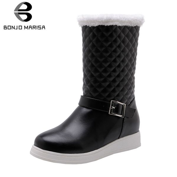 bonjomarisa new fashion big size 33-43 warm snow boots belt buckle shoes woman casual soft winter girl fur mid calf boots woman, Black
bonjomarisa new fashion big size 33-43 warm snow boots belt buckle shoes woman casual soft winter girl fur mid calf boots woman, Black