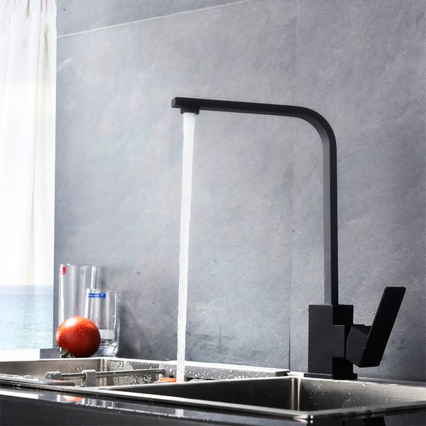 Matt Black Color Square Style Kitchen Mixer Faucet Rotation Single Hole Deck Mounted Kitchen Sink Water Tap
Matt Black Color Square Style Kitchen Mixer Faucet Rotation Single Hole Deck Mounted Kitchen Sink Water Tap