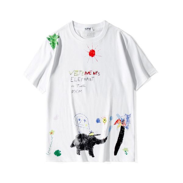 2019 summer new style vetements painting graffiti elephant irregular printing women men t shirts hip hop skateboard cotton tee, White;black
2019 summer new style vetements painting graffiti elephant irregular printing women men t shirts hip hop skateboard cotton tee, White;black