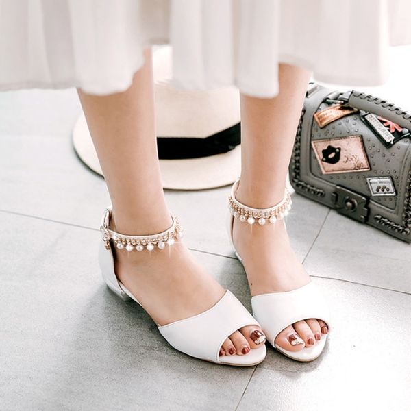 oversized high heels sandals women shoes woman summer ladies fishmouth pearl chain flat-heeled belt button shoes, Black
oversized high heels sandals women shoes woman summer ladies fishmouth pearl chain flat-heeled belt button shoes, Black