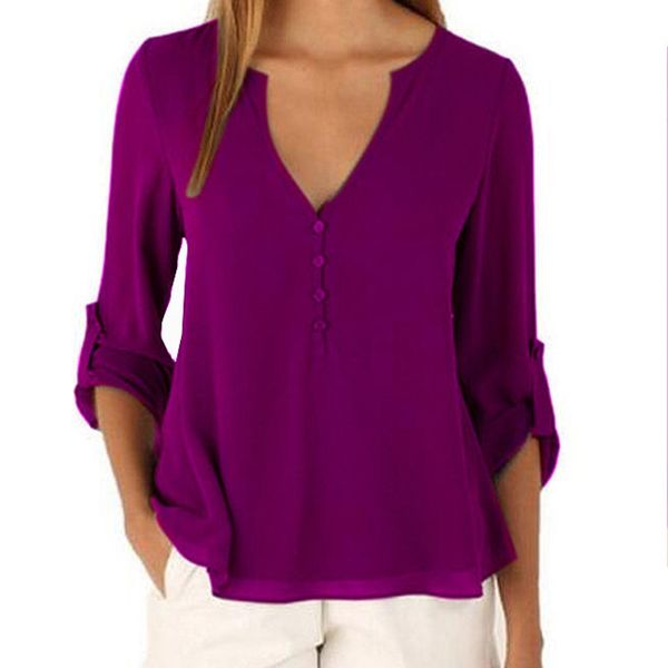 Autumn Stylish Women Chiffon Blouse Shirt 2019 V-Neck Long Sleeve Female Tops Casual Solid Color Woman Plus Size Clothing S-5XL
Autumn Stylish Women Chiffon Blouse Shirt 2019 V-Neck Long Sleeve Female Tops Casual Solid Color Woman Plus Size Clothing S-5XL
