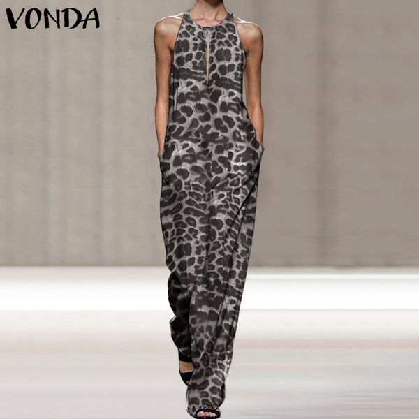 loose jumpsuits 2020 vonda summer sleeveless o neck vintage leopard printed playsuits bohemian party overalls long pants, Black;white
loose jumpsuits 2020 vonda summer sleeveless o neck vintage leopard printed playsuits bohemian party overalls long pants, Black;white
