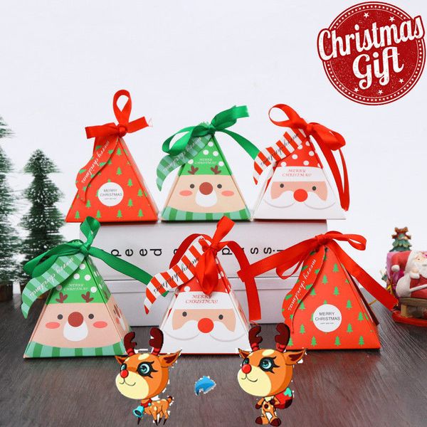 

10x рождественские конфеты подарочные коробки сумки рождественская елка лось санта перевозчик подарок подарочная коробка бумажный подарочный