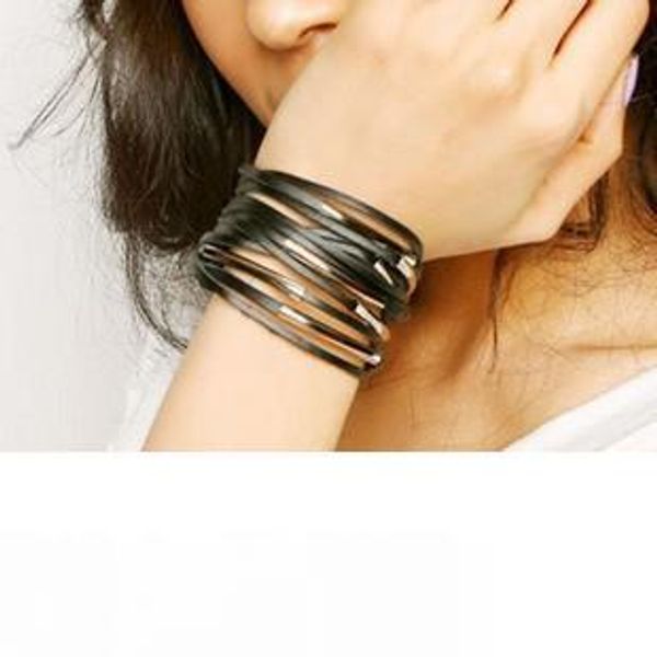 new fashion women's jewelry fashion personality multi-layer leather bracelet women bracelets with tracking number 355, Black
new fashion women's jewelry fashion personality multi-layer leather bracelet women bracelets with tracking number 355, Black