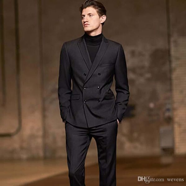 black wedding tuxedos slim fit suits for men business jacket and pants groomsmen suit two pieces double breasted prom formal suits, Black;gray
black wedding tuxedos slim fit suits for men business jacket and pants groomsmen suit two pieces double breasted prom formal suits, Black;gray