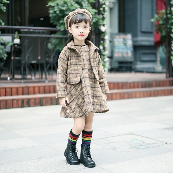 retail baby girl winter outfits 3pcs korean plaid woolen vest dress coat with cap clothing sets kids designer tracksuits boutique clothes, White
retail baby girl winter outfits 3pcs korean plaid woolen vest dress coat with cap clothing sets kids designer tracksuits boutique clothes, White