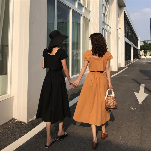 2020 new summer woman 2 piece sets matching long skirt high elastic waist single breasted vintage suits gd949, White
2020 new summer woman 2 piece sets matching long skirt high elastic waist single breasted vintage suits gd949, White