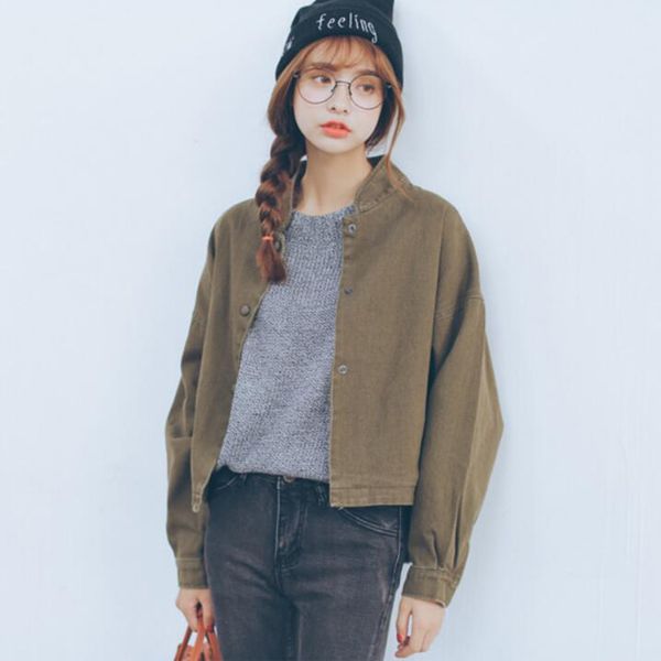 women casual bomber jackets long sleeves loose baseball short coat outwear autumn winter solid jackets women coats, Black;brown
women casual bomber jackets long sleeves loose baseball short coat outwear autumn winter solid jackets women coats, Black;brown