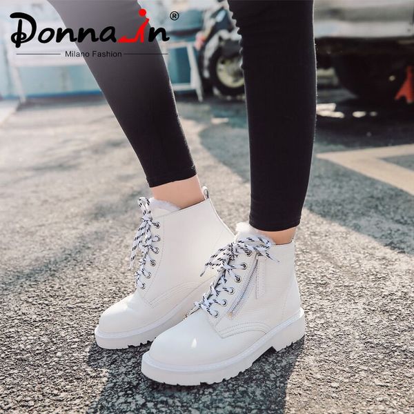 donna-in warm wool woman ankle boots autumn winter platform shoes flats lace up genuine leather matin boots snow with fur female, Black
donna-in warm wool woman ankle boots autumn winter platform shoes flats lace up genuine leather matin boots snow with fur female, Black