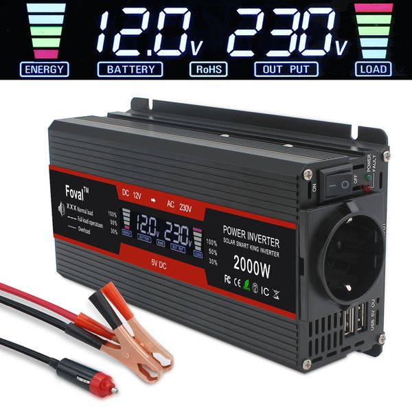 lcd display home/car eu socket 1500w/2000w/2600w power inverter modified sine wave dc 12v to ac 220v solar 2 usb car inverter
lcd display home/car eu socket 1500w/2000w/2600w power inverter modified sine wave dc 12v to ac 220v solar 2 usb car inverter