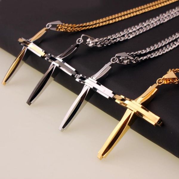 new arrive 316l stainless steel polished jesus cross men's women's pendant necklace jewelry with cuban curb link chain 18-40, Silver
new arrive 316l stainless steel polished jesus cross men's women's pendant necklace jewelry with cuban curb link chain 18-40, Silver