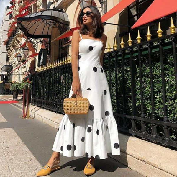 new women summer boho casual sleeveless high waist long party beach dress sundress holiday polka dot sundress, Black;gray
new women summer boho casual sleeveless high waist long party beach dress sundress holiday polka dot sundress, Black;gray