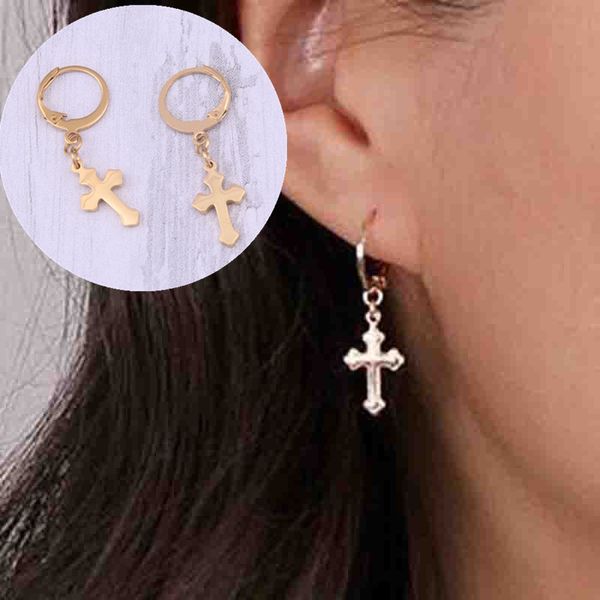 vintage cross earrings fashion personality long earrings couple titanium steel jewelry love for women gift, Golden;silver
vintage cross earrings fashion personality long earrings couple titanium steel jewelry love for women gift, Golden;silver