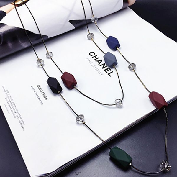concise double layers geometry beads long necklace women ornament sweater jewelry multilayer long chain necklaces for women 2019, Silver
concise double layers geometry beads long necklace women ornament sweater jewelry multilayer long chain necklaces for women 2019, Silver