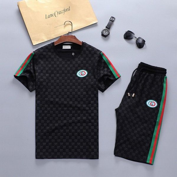 mens designer tracksuits sportswear men's jogging suits short sleeve t shirt and shorts spring summer casual brand sportswear sets, Gray 
mens designer tracksuits sportswear men's jogging suits short sleeve t shirt and shorts spring summer casual brand sportswear sets, Gray