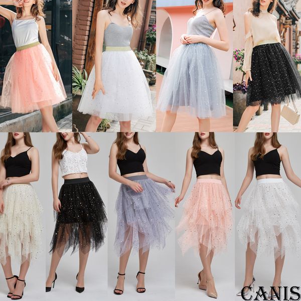 summer women high waist skirt dots sequined tulle skirt 3 layers blingbling mesh sheer midi pleated lolita style midi, Black
summer women high waist skirt dots sequined tulle skirt 3 layers blingbling mesh sheer midi pleated lolita style midi, Black