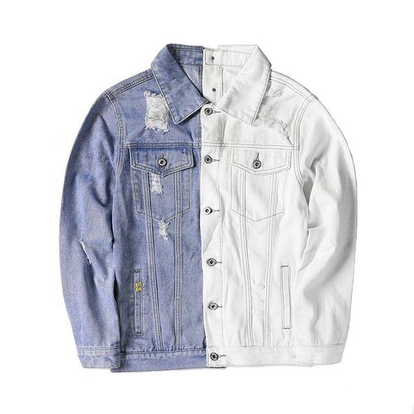 mcikkny fashion men's ripped distressed denim jackets hi street patchwork jeans jackets male streetwear coats, Black;brown
mcikkny fashion men's ripped distressed denim jackets hi street patchwork jeans jackets male streetwear coats, Black;brown