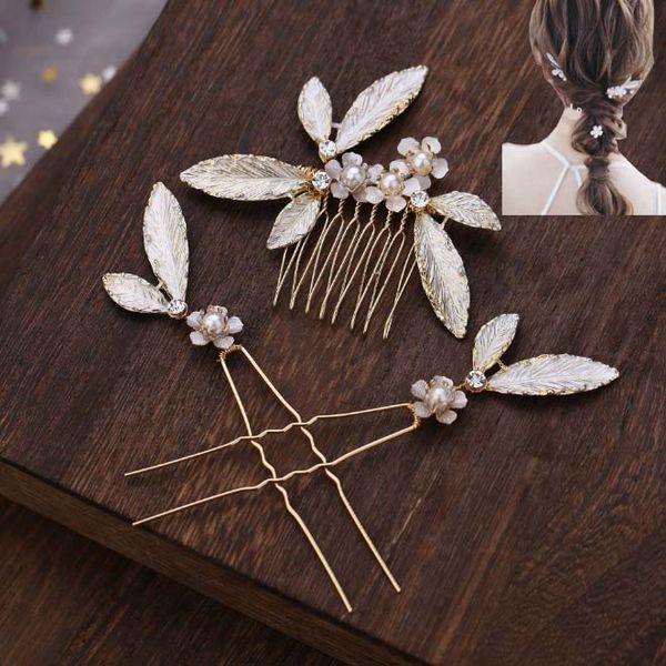 1 set handmade rose gold flower leaf pearls wedding party prom hair comb bridal headpiece hair accessorie women fashion jewelry, Golden;white
1 set handmade rose gold flower leaf pearls wedding party prom hair comb bridal headpiece hair accessorie women fashion jewelry, Golden;white