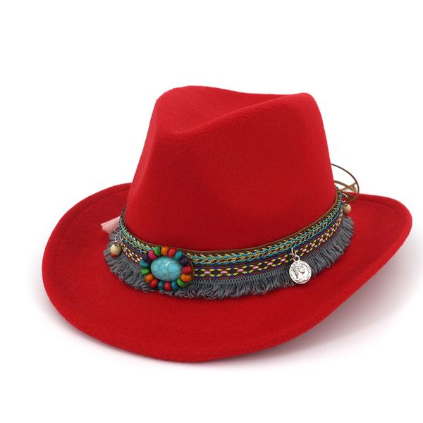 fashion women wool western cowboy hat with tassel ribbon wide brim jazz hat sombrero hombre
fashion women wool western cowboy hat with tassel ribbon wide brim jazz hat sombrero hombre