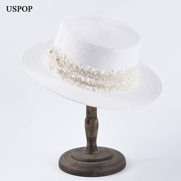 uspop 2019 sun hats for women white straw hats letter m french style vintage flat summer beach hat, Blue;gray
uspop 2019 sun hats for women white straw hats letter m french style vintage flat summer beach hat, Blue;gray