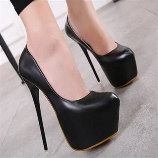 2019 fashion women super high heels shoes concise platform shoes thin summer pumps wedding party 16cm, Black
2019 fashion women super high heels shoes concise platform shoes thin summer pumps wedding party 16cm, Black
