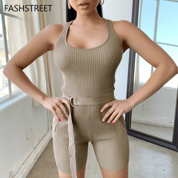 women's jumpsuits & rompers fashstreet knitted stretch bodcyon playsuits 2021 summer women sleeveless o neck tank romper fitness workou, Black;white
women's jumpsuits & rompers fashstreet knitted stretch bodcyon playsuits 2021 summer women sleeveless o neck tank romper fitness workou, Black;white