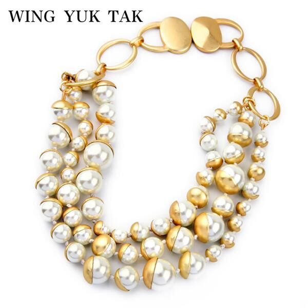 luxury new choker necklace chic hyperbole gold color copper pearl bib collar necklace for women charm jewelry factory wholesale, Silver
luxury new choker necklace chic hyperbole gold color copper pearl bib collar necklace for women charm jewelry factory wholesale, Silver