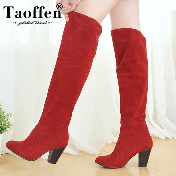 taoffen 4 colors woman round toe suede leather winter boots work square heels over knee boots shoes women footwear size 34-43, Black
taoffen 4 colors woman round toe suede leather winter boots work square heels over knee boots shoes women footwear size 34-43, Black