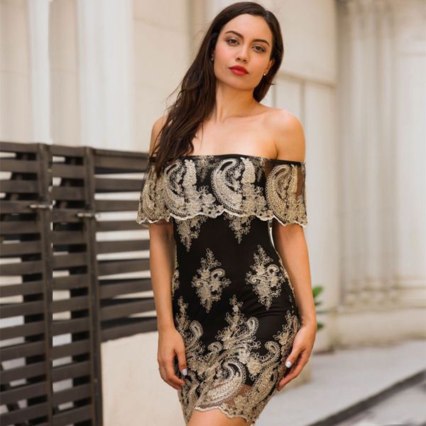 new fashion summer dress women new one-shoulder embroidered dress commuter slim short pencil dresses vestidos clothing, Black;gray
new fashion summer dress women new one-shoulder embroidered dress commuter slim short pencil dresses vestidos clothing, Black;gray