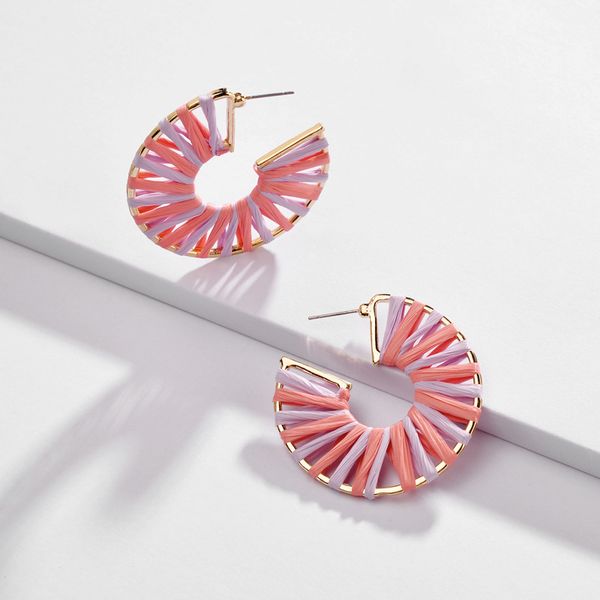 european and american fashion new earrings and ornaments hollowed-out alloy section dyed color lafite grass weaving girl style earrings, fre, White
european and american fashion new earrings and ornaments hollowed-out alloy section dyed color lafite grass weaving girl style earrings, fre, White