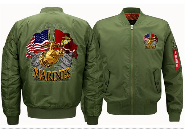 marines print ribbons jacket sport flight stand collar suit mens plus size casual wear designer men jacket, Black;brown
marines print ribbons jacket sport flight stand collar suit mens plus size casual wear designer men jacket, Black;brown