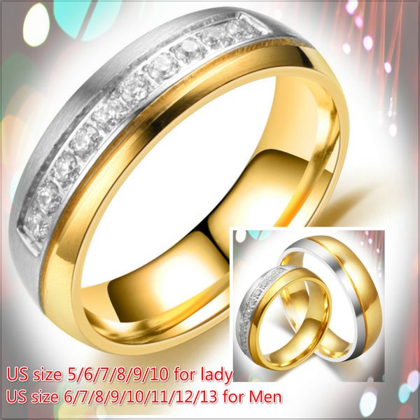 can mix order silver gold color classic style couple rings lover's zircon stainless steel ring jewelry gift for women men j034
can mix order silver gold color classic style couple rings lover's zircon stainless steel ring jewelry gift for women men j034