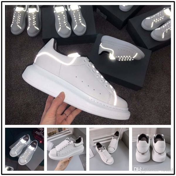 19ss designer luxury 3m reflective white black leather casual shoes for girl women men pink gold red fashion comfortable flat sneakers
19ss designer luxury 3m reflective white black leather casual shoes for girl women men pink gold red fashion comfortable flat sneakers