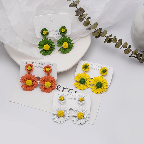cute new white yellow green orange colorful flower daisy drop dangle earrings brincos for women girl trendy minimalist jewelry, Silver
cute new white yellow green orange colorful flower daisy drop dangle earrings brincos for women girl trendy minimalist jewelry, Silver