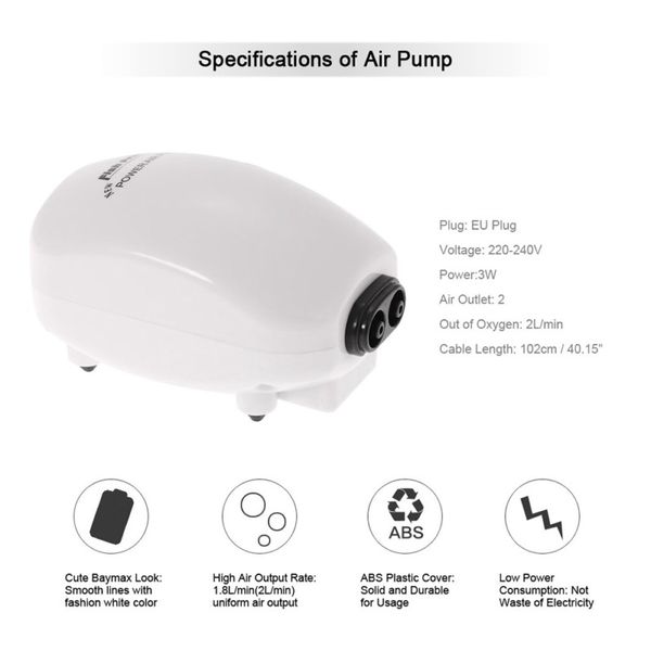 ultra silent aquarium air pump mini compressor efficient oxygen airpump single double outlet 220-240v eu plug fish accessories
ultra silent aquarium air pump mini compressor efficient oxygen airpump single double outlet 220-240v eu plug fish accessories