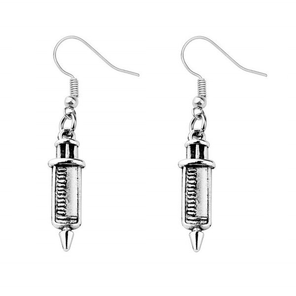 ancient silver syringe charm drop earring doctor nurse ambulance medical creative novelty alternative designer earring women men jewelry
ancient silver syringe charm drop earring doctor nurse ambulance medical creative novelty alternative designer earring women men jewelry