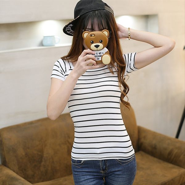 summer 2020 large size black and white striped t-shirt one-line collar women's short sleeve slim base shirt women's
summer 2020 large size black and white striped t-shirt one-line collar women's short sleeve slim base shirt women's